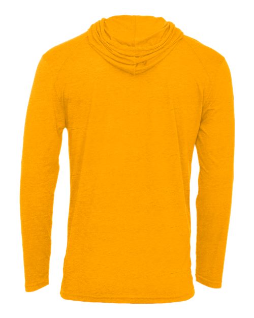 Men's Tri-Blend Surplice Hooded Long Sleeve T-Shirt - Gold Heather Back