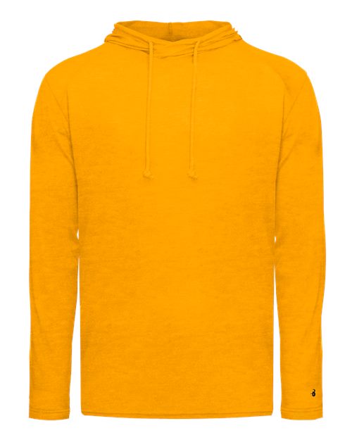 Men's Tri-Blend Surplice Hooded Long Sleeve T-Shirt - Gold Heather Front