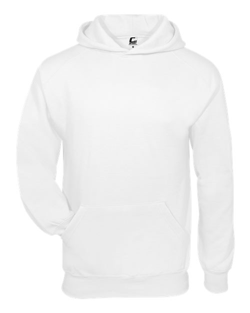 Youth Fleece Hooded Sweatshirt - White Front