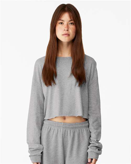 BELLA + CANVAS Women's FWD Fashion Crop Long Sleeve Tee - Model Front