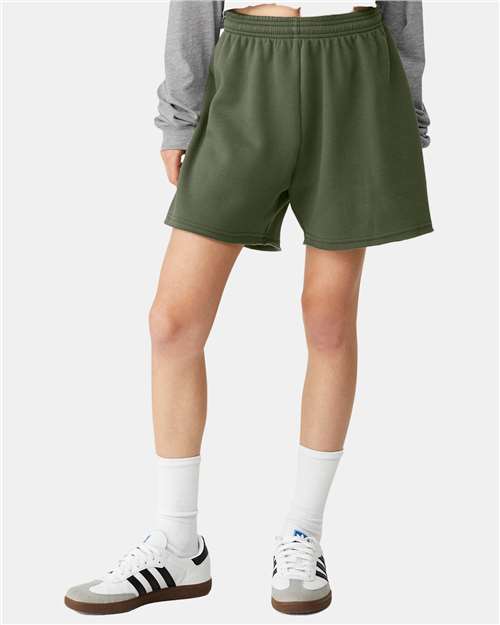 Women's FWD Fashion Cutoff Fleece Shorts - Military Green Front
