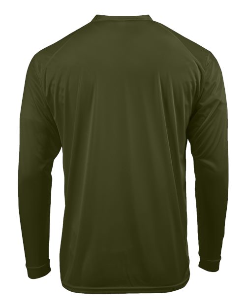 Unisex Long Islander Performance Long Sleeve T-Shirt - Olive Green Back
