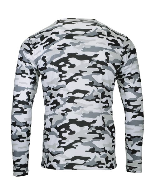 Men's Woodland Performance Long Sleeve T-Shirt - Arctic Camo Back