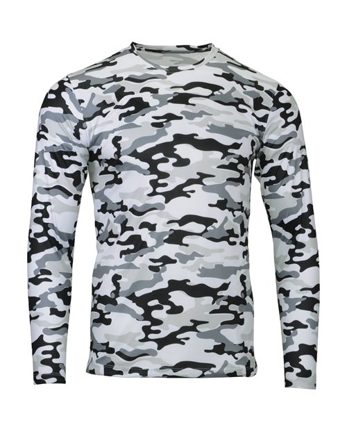 Men's Woodland Performance Long Sleeve T-Shirt - Arctic Camo Front