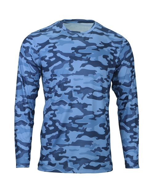 Men's Woodland Performance Long Sleeve T-Shirt - Sky Camo Front