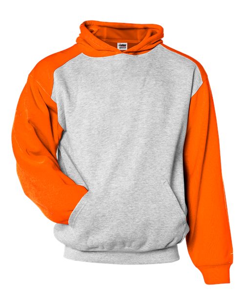 Youth Sport Athletic Fleece Hooded Sweatshirt - Oxford/ Burnt Orange Front