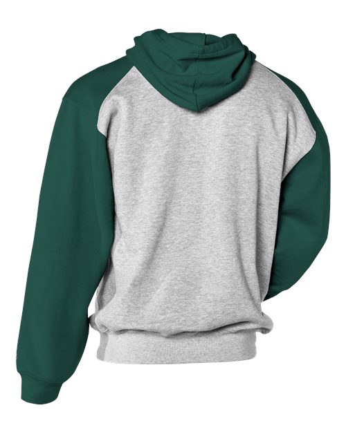 Youth Sport Athletic Fleece Hooded Sweatshirt - Oxford/ Forest Back