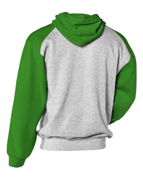 Youth Sport Athletic Fleece Hooded Sweatshirt - Oxford/ Kelly Back