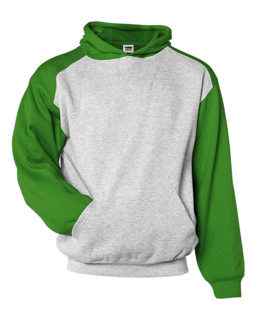 Youth Sport Athletic Fleece Hooded Sweatshirt - Oxford/ Kelly Front