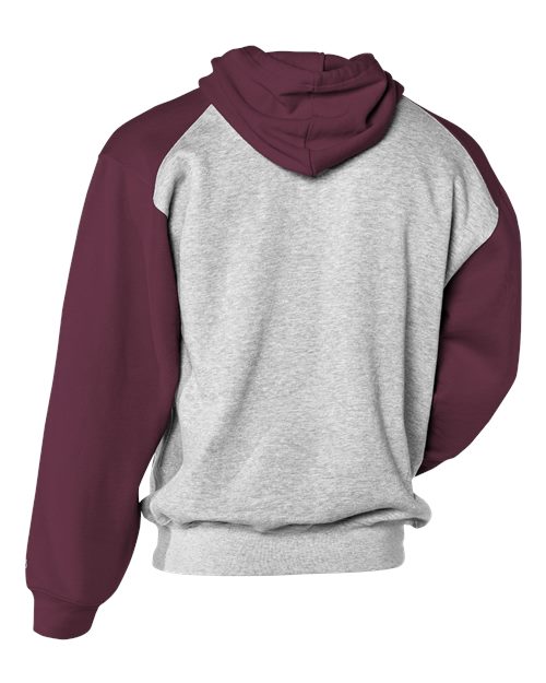 Youth Sport Athletic Fleece Hooded Sweatshirt - Oxford/ Maroon Back