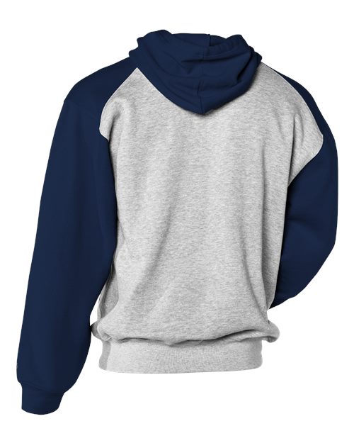 Youth Sport Athletic Fleece Hooded Sweatshirt - Oxford/ Navy Back