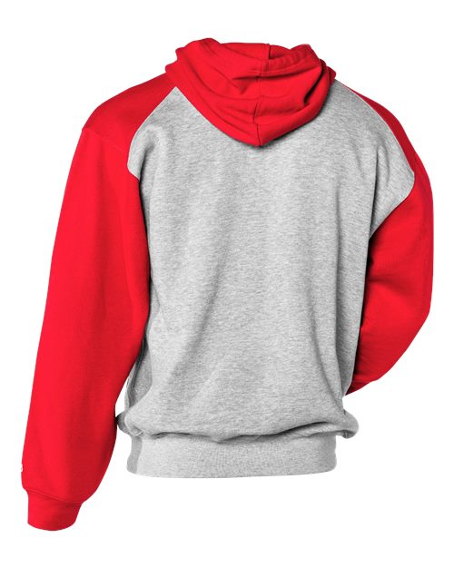 Youth Sport Athletic Fleece Hooded Sweatshirt - Oxford/ Red Back