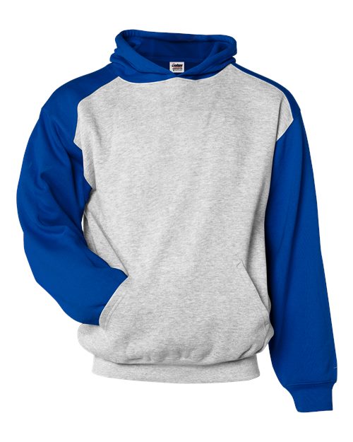 Youth Sport Athletic Fleece Hooded Sweatshirt - Oxford/ Royal Front
