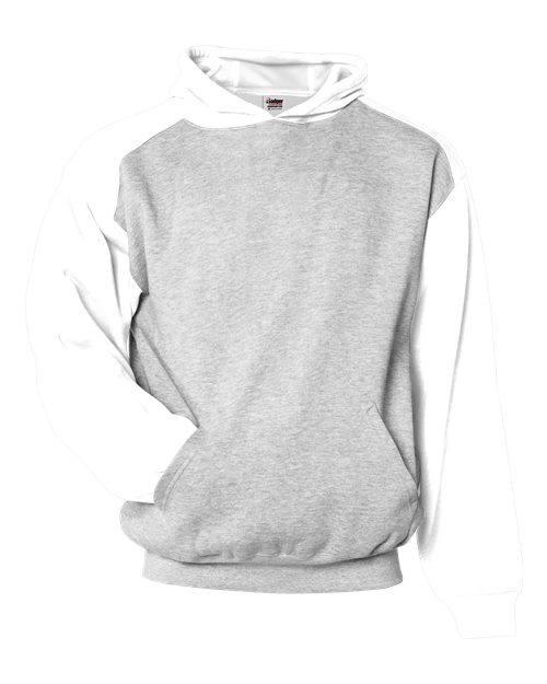 Youth Sport Athletic Fleece Hooded Sweatshirt - Oxford/ White Front