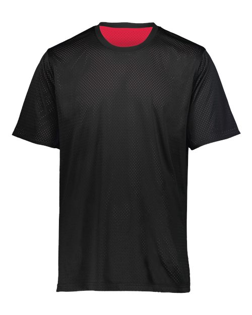 Youth Mesh Reversible Jersey - Black/ Scarlet Front