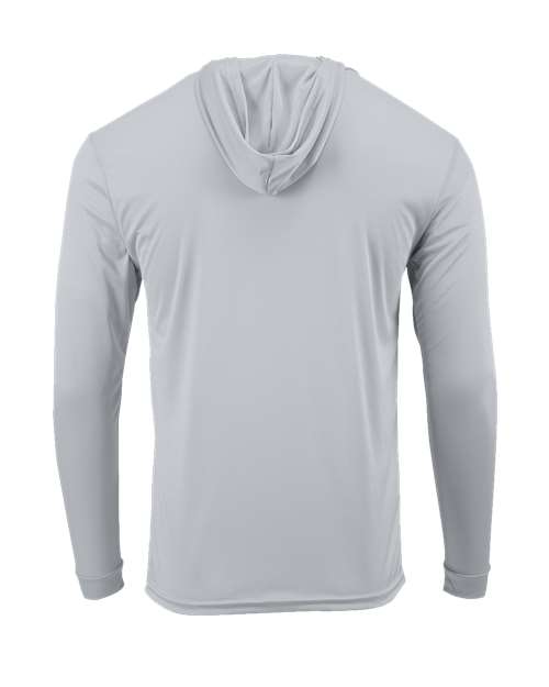 Youth Bahama Performance Hooded Long Sleeve T-Shirt - Aluminum Back