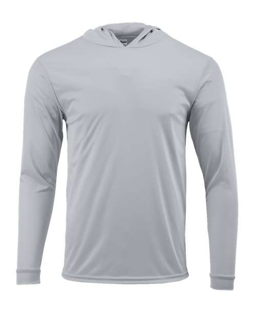 Youth Bahama Performance Hooded Long Sleeve T-Shirt - Aluminum Front