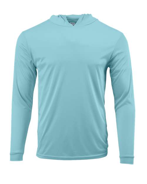 Youth Bahama Performance Hooded Long Sleeve T-Shirt - Aqua Blue Front
