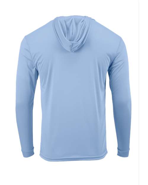 Youth Bahama Performance Hooded Long Sleeve T-Shirt - Blue Mist Back