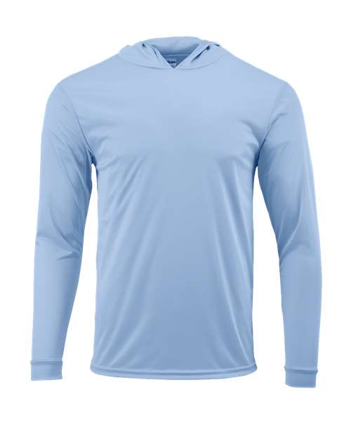 Youth Bahama Performance Hooded Long Sleeve T-Shirt - Blue Mist Front