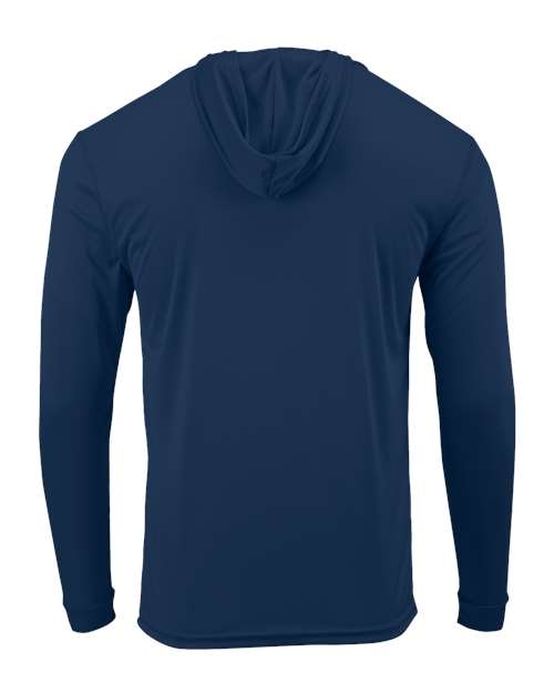 Youth Bahama Performance Hooded Long Sleeve T-Shirt - Navy Back