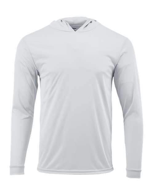 Youth Bahama Performance Hooded Long Sleeve T-Shirt - White Front