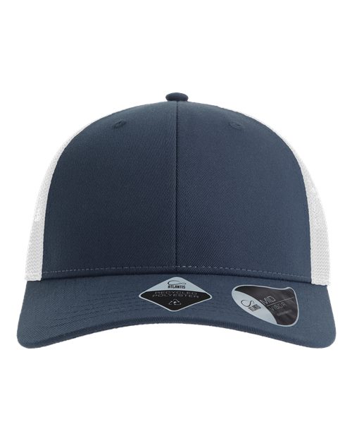 Sustainable Trucker Cap - Navy/ White Front