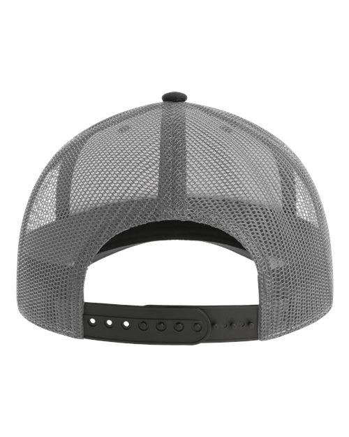 Sustainable Five-Panel Trucker Cap - Black/ Dark Grey Back
