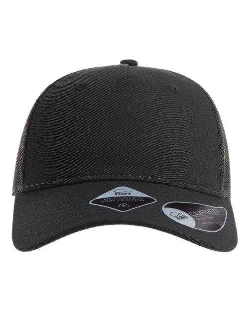 Sustainable Five-Panel Trucker Cap - Black/ Dark Grey Front