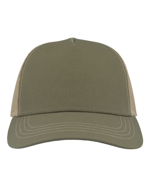 Sustainable Canvas Cap - Olive Green/ Khaki Front