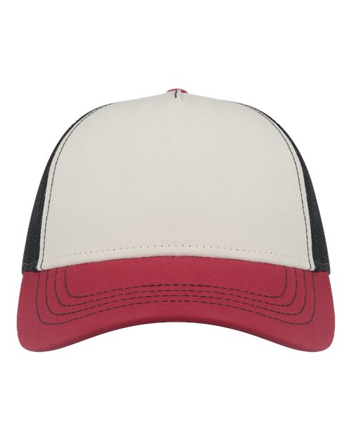 Sustainable Canvas Cap - White/ Burgundy/ Black Front