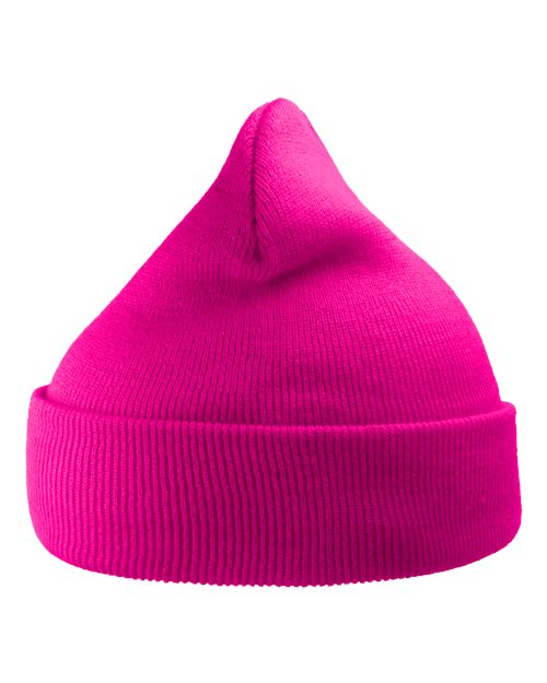 Sustainable 12" Knit Beanie - Fuchsia Pink Back