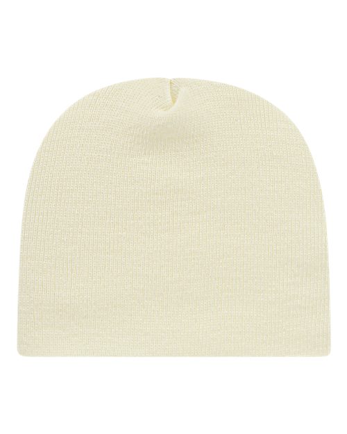 USA-Made 8 1/2" Beanie - Ivory Back