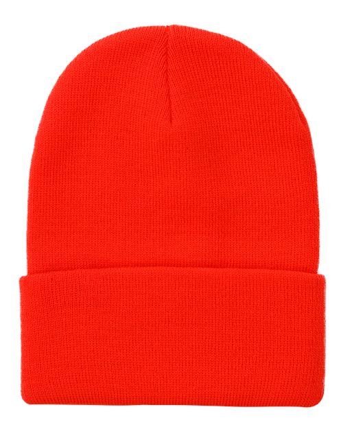 Coleman Cuffed Beanie - Blaze Orange Back