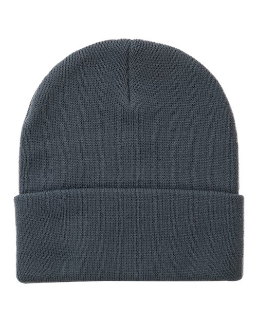 Coleman Cuffed Beanie - Slate Blue Back