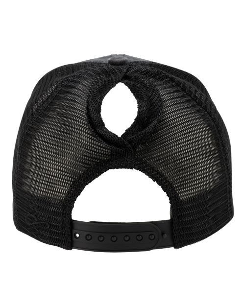 Women's Modern Trucker Cap - Black Leopard/ Black Back