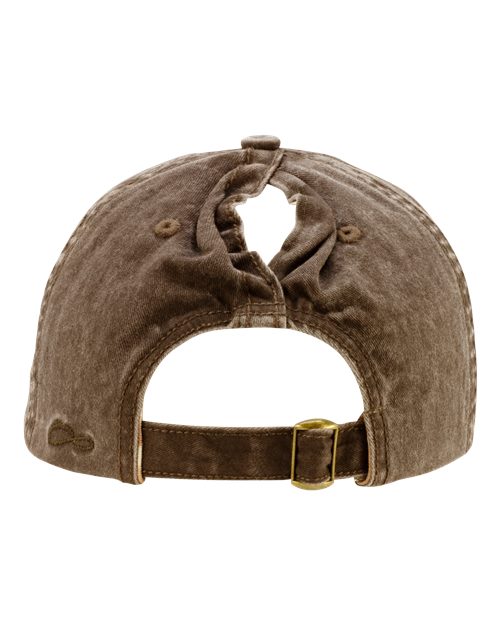 Women's Pigment-Dyed with Fashion Undervisor Cap - Chocolate/ Fawn Back