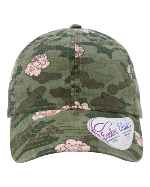 Women's Unstructured Fashion Prints Cap - Floral Camo Front