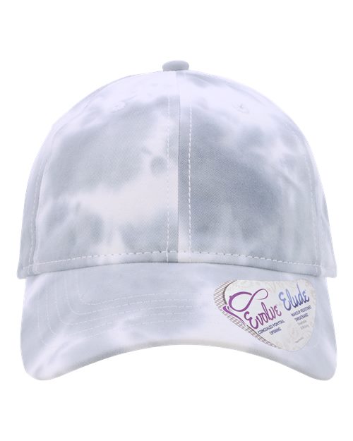 Women's Unstructured Fashion Prints Cap - Tie-Dye Slate Blue Front