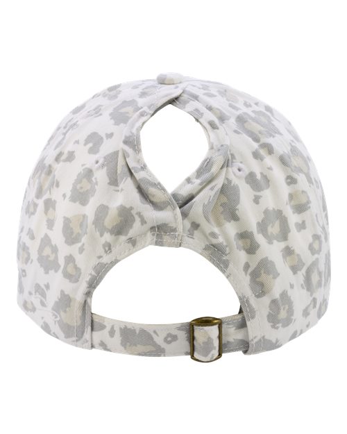 Women's Unstructured Fashion Prints Cap - Snow Leopard Back