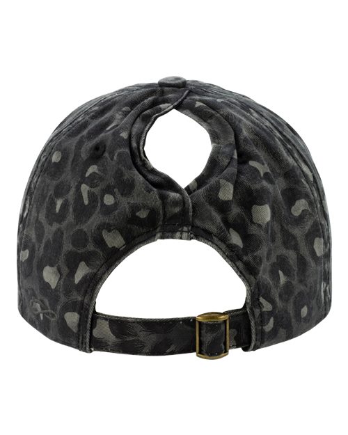 Women's Unstructured Fashion Prints Cap - Black Leopard Back