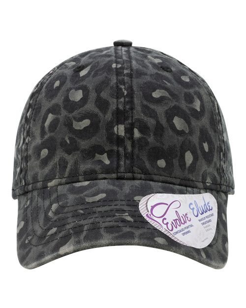 Women's Unstructured Fashion Prints Cap - Black Leopard Front