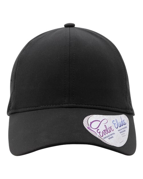 Women's Perforated Performance Cap - Black/ Swirl Front