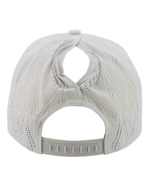 Women's Perforated Performance Cap - Light Grey/ Snow Leopard Back