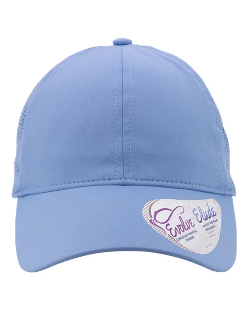 Women's Perforated Performance Cap - Periwinkle/ Floral Front