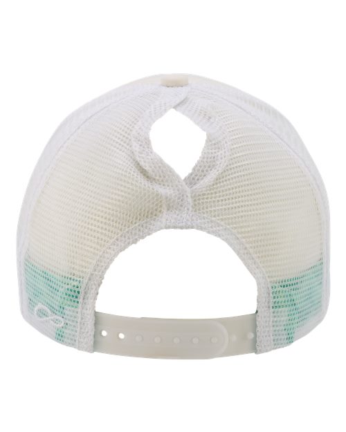 Women's Foam Trucker Cap - Ivory/ Jade/ White/ Swirl Back