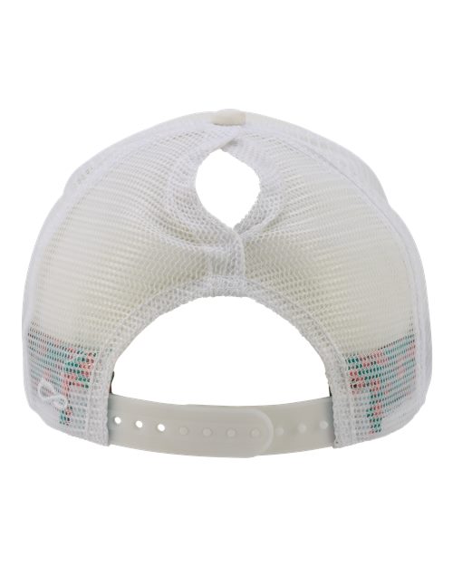 Women's Foam Trucker Cap - Ivory/ Sherbert/ White/ Floral Back