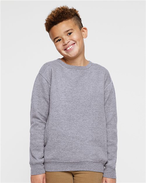 Youth Crewneck Sweatshirt - Basil Front