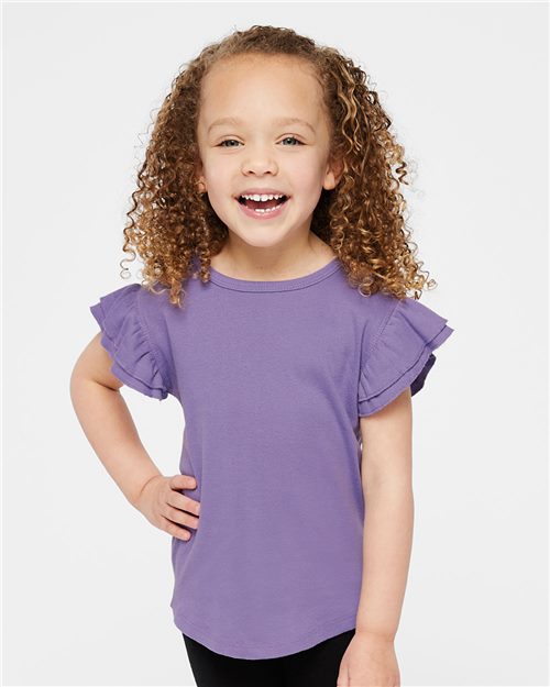 Toddler Flutter Sleeve Tee - Ballerina Front