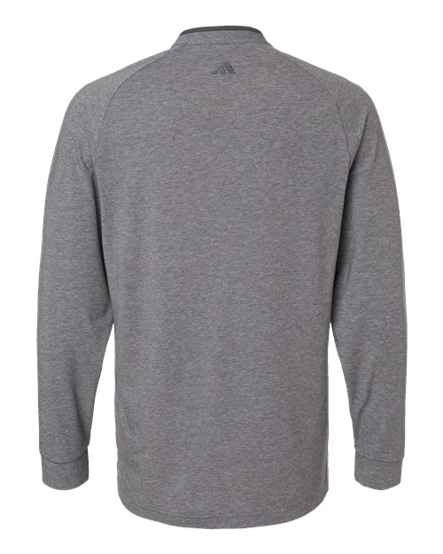 Men's Henley Long Sleeve T-Shirt - Grey Five Melange Back